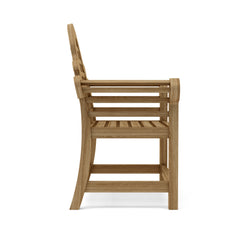 Anderson Teak outdoor bench from the Conversation Set-45 with nine designer color options, perfect for garden lounge seating.