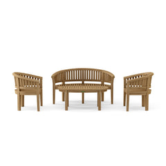 Anderson Teak bench from the Conversation Set Anderson Teak Set-05, showcasing a stylish wooden outdoor seating piece.