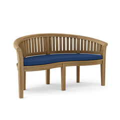 Outdoor Anderson Teak conversation bench set in nine designer colors, perfect for garden lounge or patio seating.