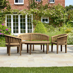Anderson Teak bench from the Conversation Set Anderson Teak Set-05, showcasing smooth teak wood and comfortable seating design.