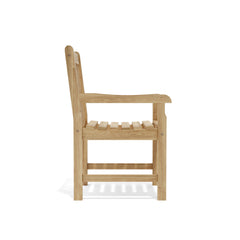 Outdoor Anderson Teak conversation bench set with nine designer color options, perfect for garden lounge seating.