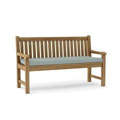 Outdoor Anderson Teak conversation bench set with multiple color options, designed for garden lounge seating.