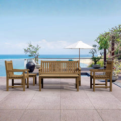 Anderson Teak bench from the Conversation Set Anderson Teak Set-44, featuring smooth teak wood and a sturdy design.