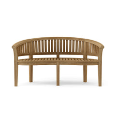 Anderson Teak Curve 3-seater bench with extra thick wooden slats in 9 designer colors, outdoor furniture for patio or garden.
