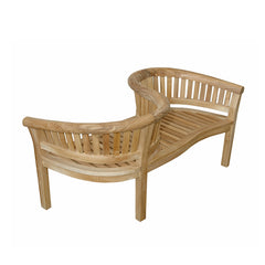 Anderson Teak Curve Love Seat Bench in vibrant designer colors, featuring a stylish curved wooden design for outdoor or indoor use.