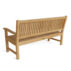 Anderson Teak DEL-AMO 4-seater bench in 9 designer colors, featuring sleek wooden slats and modern outdoor seating design.