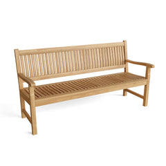 Del-Amo 4-seater bench by Anderson Teak in one of nine designer colors, showcasing a modern outdoor seating design.