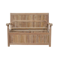 Anderson Teak DEL-AMO storage bench in 9 designer colors, featuring a sleek wooden design and functional storage space.