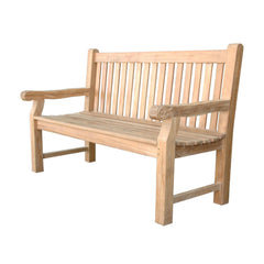 Devonshire 3-seater bench with handcrafted flower details, available in 9 designer colors, made by Anderson Teak.