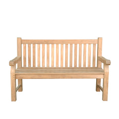 Devonshire 3-seater bench by Anderson Teak, handcrafted with floral details in 9 designer colors, showcasing extra thickness and quality.