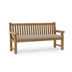 Anderson Teak Devonshire 4-seater bench in Marlborough style, featuring extra thick wooden slats in nine designer colors.