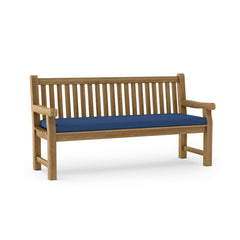 Anderson Teak Devonshire 4-seater bench in Marlborough, shown in one of nine designer colors, outdoor teak furniture