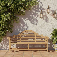 Anderson Teak Marlborough 3-seater bench in one of nine designer colors, featuring sleek wood design and modern outdoor style.