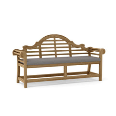 Anderson Teak Marlborough 3-seater bench in 9 designer colors, showing a stylish wooden outdoor seating option.