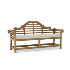 Anderson Teak Marlborough 3-seater outdoor patio bench in nine designer colors, ideal for garden lounge seating.