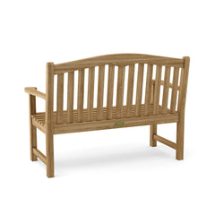 Rose 50-inch round bench by Anderson Teak in 9 designer colors, showcasing a stylish outdoor teak bench with smooth finish.