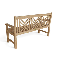 Anderson Teak Vilano 3-seater outdoor bench with 9 designer color options, ideal for garden and patio lounge areas.