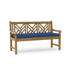 Anderson Teak Vilano 3-seater outdoor bench in nine designer colors, perfect for garden lounge or patio seating.