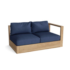 Left side of the Copacabana Loveseats Modular by Anderson Teak in one of nine designer colors, showcasing its comfortable outdoor seating.