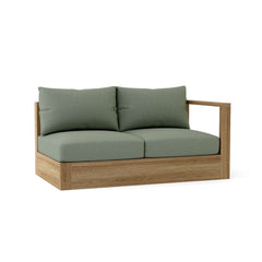 Anderson Teak COPACABANA left loveseat modular in one of nine vibrant designer colors, showcasing sleek outdoor seating.