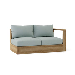 Anderson Teak COPACABANA left loveseat modular in vibrant designer colors, showcasing modern outdoor seating with plush cushions.