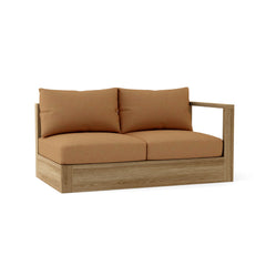 Copacabana left loveseat modular by Anderson Teak in one of nine designer colors, featuring a stylish outdoor seating design.