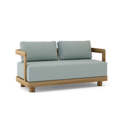 Anderson Teak Granada deep seating loveseat in 9 designer colors with plush cushions and modern design for outdoor lounging.