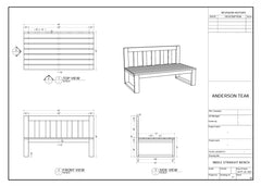 Anderson Teak straight modular teak wood loveseat for outdoor patio, shown in cast mist color, designed for small spaces.