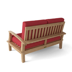 Anderson Teak Brianna deep seating loveseat in a designer color, showcasing plush cushions and modern outdoor furniture design.