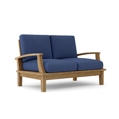 Anderson Teak Brianna deep seating loveseat in 9 designer colors, featuring plush cushions and a modern outdoor furniture design.