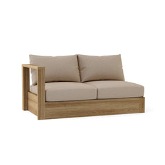 Anderson Teak Copacabana right loveseat modular in vibrant designer colors, featuring modern outdoor seating with plush cushions.