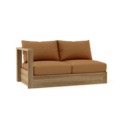 Anderson Teak Copacabana right loveset modular in 9 designer colors, showcasing stylish outdoor seating with plush cushions.