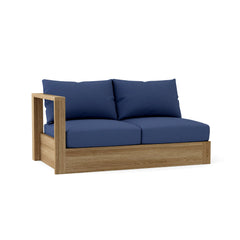 Anderson Teak Copacabana A-Grade Teak Outdoor Loveseats in cast pomegranate, modular right love seat for small patios, 9 designer colors
