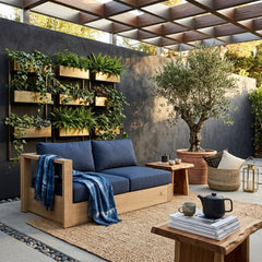 Anderson Teak Copacabana right loveseat modular in designer color, featuring sleek outdoor seating with plush cushions.
