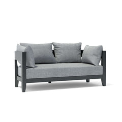 Coronado aluminum loveseat by Anderson Teak in 9 designer colors, featuring sleek modern design and comfortable seating.