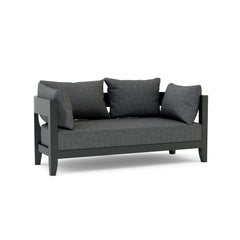 Coronado aluminum loveseat by Anderson Teak with 9 designer color options, featuring sleek modern design and durable outdoor aluminum frame.