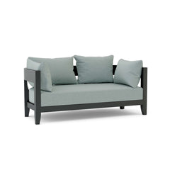Coronado aluminum loveseat by Anderson Teak in one of nine designer colors, featuring sleek modern design and durable outdoor construction.
