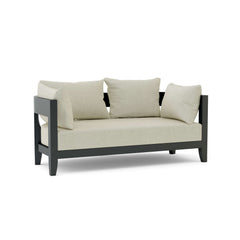 Coronado aluminum loveseat by Anderson Teak in one of nine designer colors, featuring sleek modern outdoor seating.