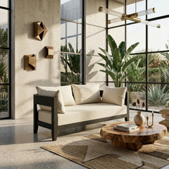 Anderson Teak Coronado aluminum loveseat with 9 designer color options, featuring sleek modern design and comfortable seating.