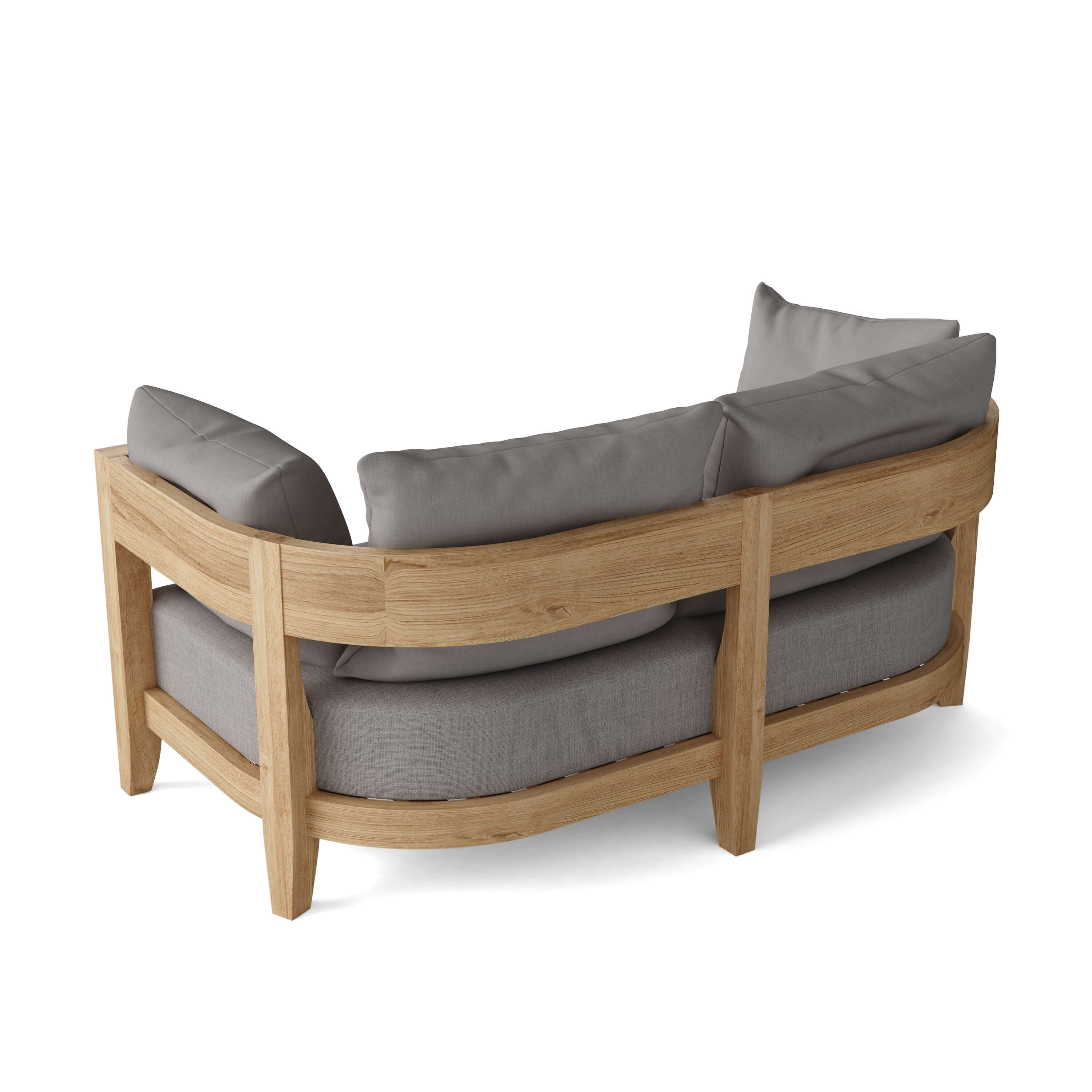 Anderson Teak Coronado deep seating loveseat in 9 designer colors, showcasing stylish outdoor furniture with plush cushions.