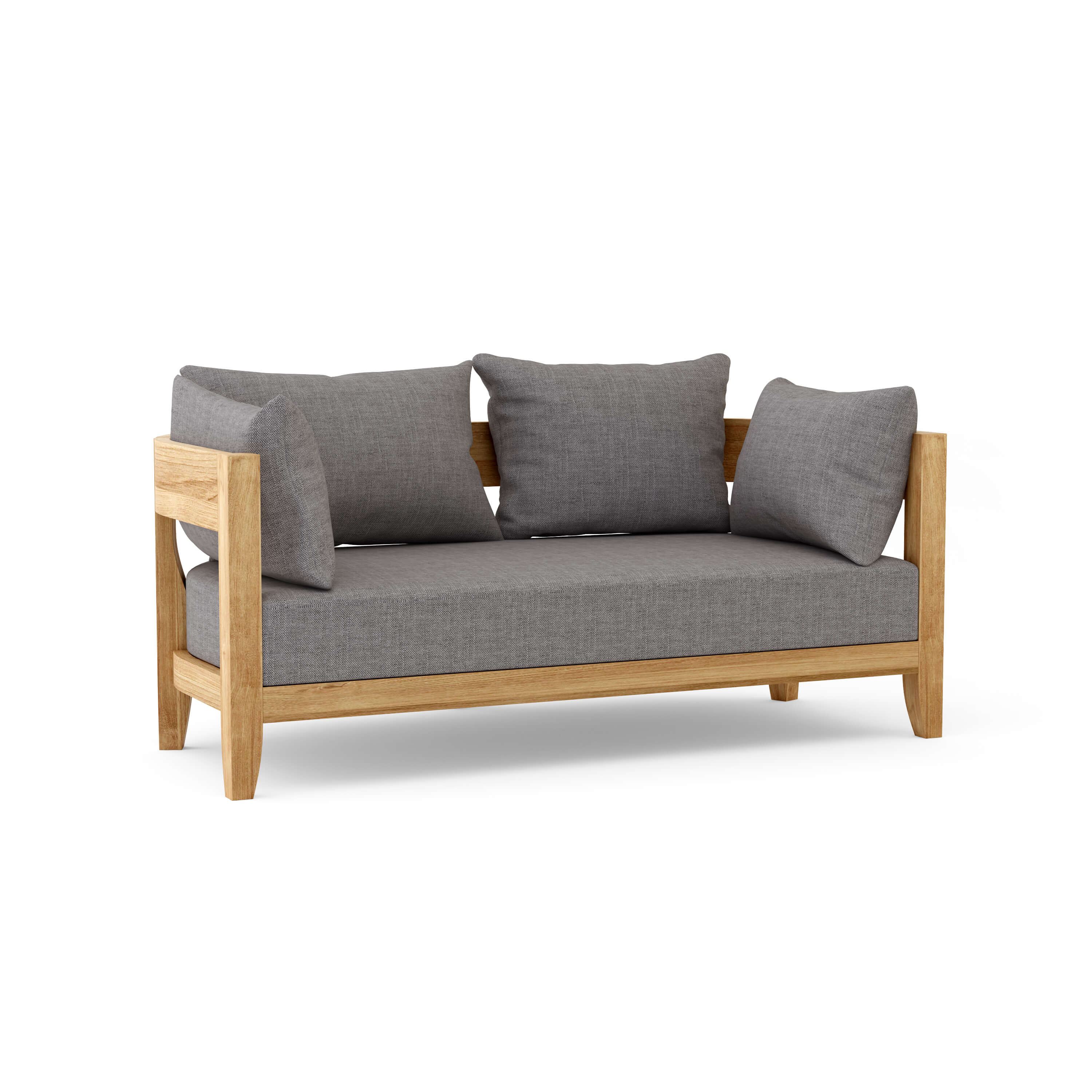 Coronado deep seating loveseat by Anderson Teak in one of nine designer colors, featuring plush cushions and modern outdoor design.
