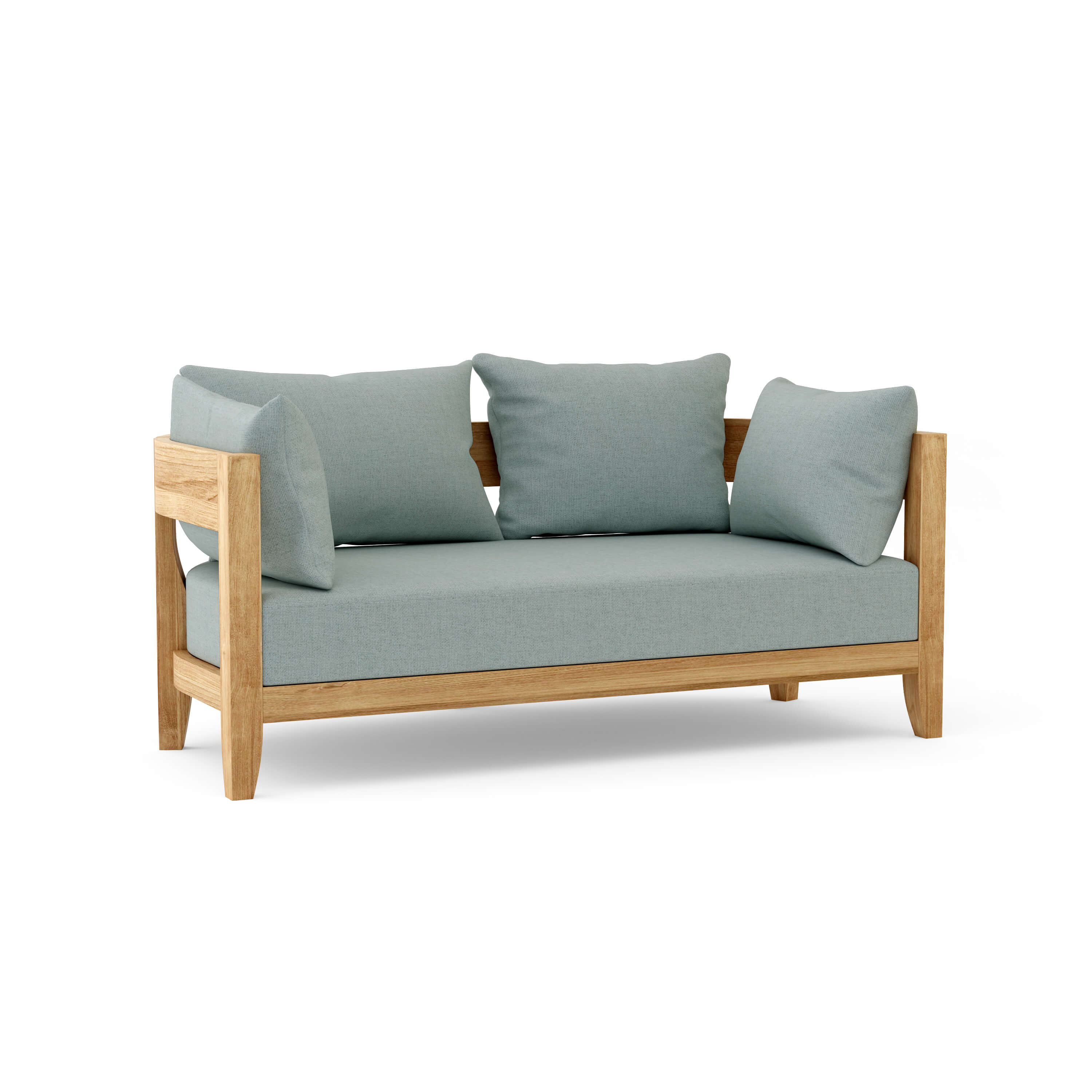Anderson Teak Coronado deep seating loveseat in nine designer colors, showcasing a stylish outdoor furniture piece