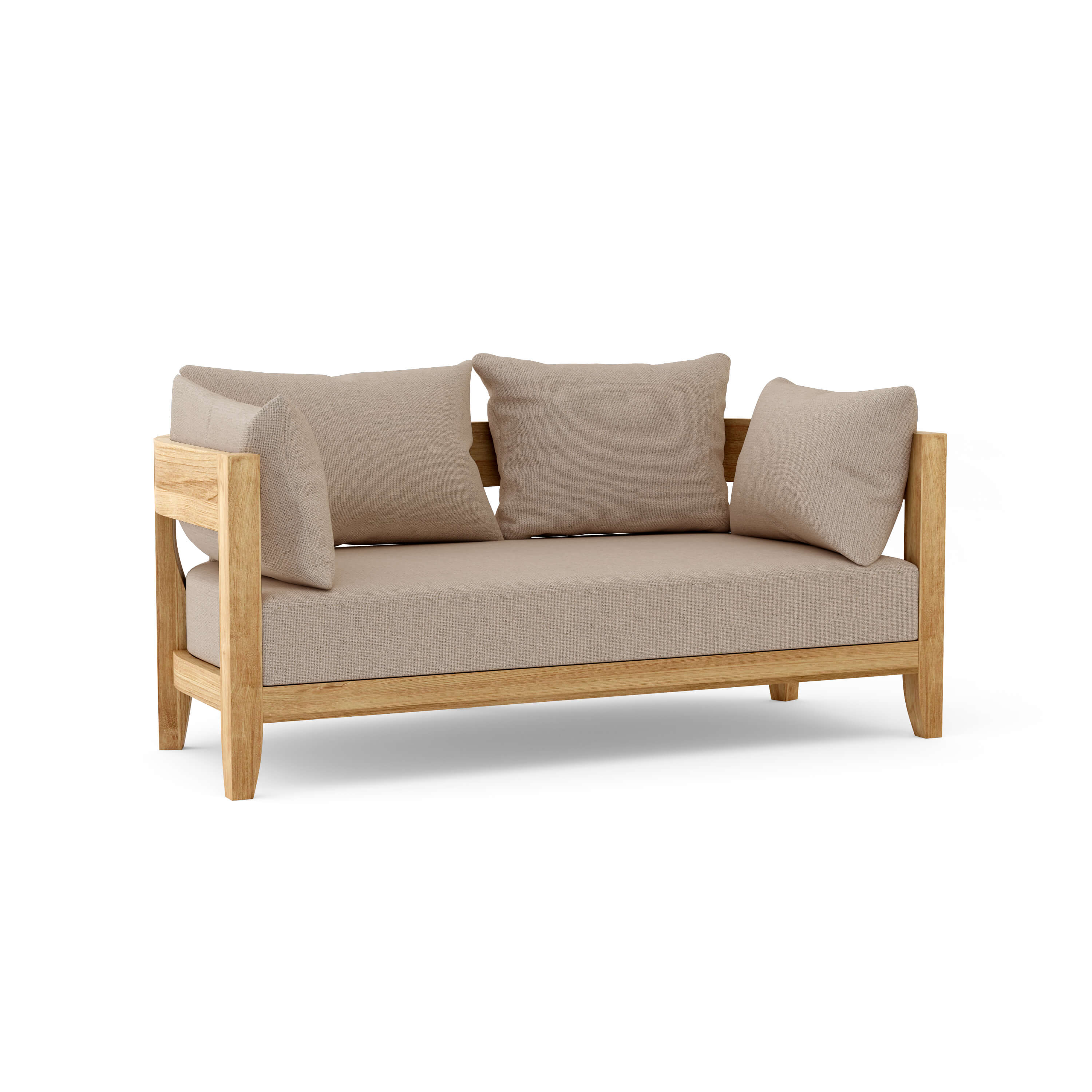 Anderson Teak Coronado deep seating loveseat in 9 designer colors, featuring plush cushions and stylish outdoor furniture design.