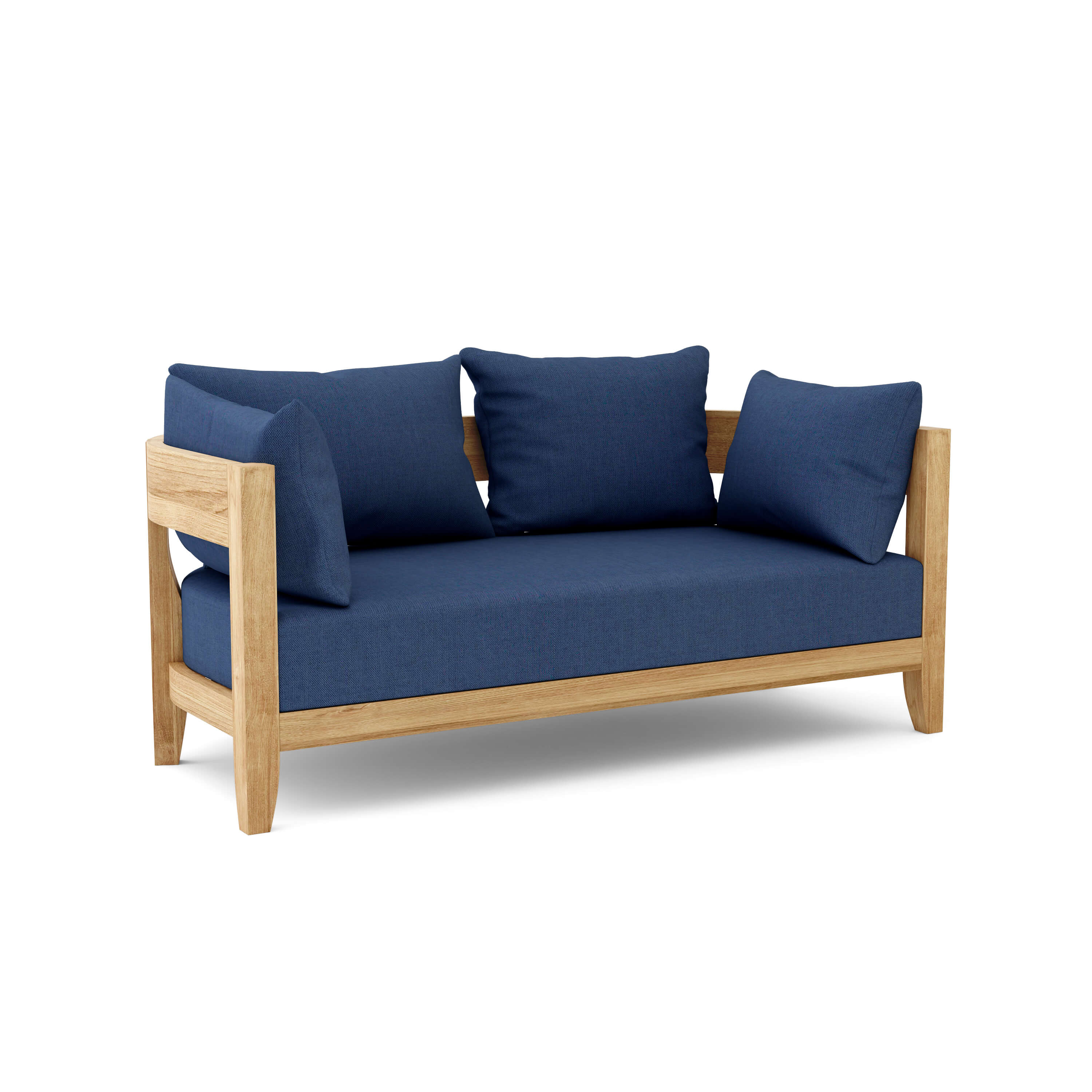 Coronado Deep Seating Loveseat by Anderson Teak in one of nine designer colors, showcasing plush cushions and a stylish outdoor design.