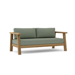 Anderson Teak Palermo deep seating loveseat in vibrant designer colors, showcasing comfortable cushions and stylish outdoor furniture design.