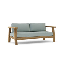 Anderson Teak Palermo deep seating loveseat with plush cushions, available in 9 designer colors for stylish outdoor relaxation.