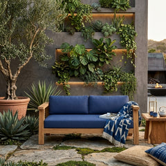 Anderson Teak Palermo deep seating loveseat in a stylish color, featuring plush cushions and modern design for outdoor lounging.