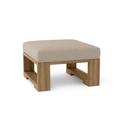 Anderson Teak Capistrano deep seating ottoman in cast pomegranate, luxury outdoor teak footstool with a sleek design and nine color options.
