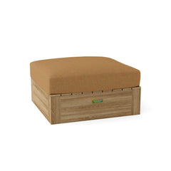 Anderson Teak Copacabana Ottoman in cast pomegranate, a luxury outdoor teak footstool with 9 designer color options for patio use.