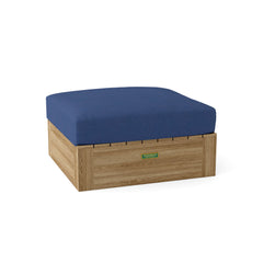 Anderson Teak Copacabana Ottoman in cast pomegranate, a luxury outdoor teak footstool available in 9 designer colors.